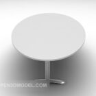 Pequena mesa redonda pintada de cinza