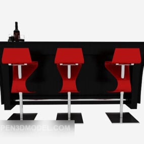 Baaripöytä ja tuoli 3d-malli