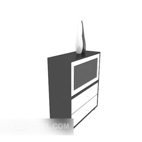 Small Black Side Cabinet 3d model