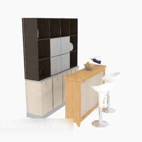Cadeira de mesa pequena para mesa de bar em casa modelo 3d