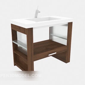 Small Home Bath Cabinet 3d model