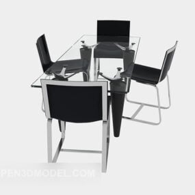 Small Office Meeting Table Chairs 3d model