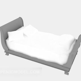 Piccolo letto singolo colore bianco modello 3d