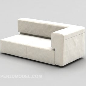 Small Sofa Corner White Fabric 3d model