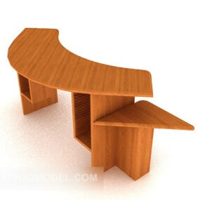 نموذج مقعد صغير من الخشب الصلب ثلاثي الأبعاد