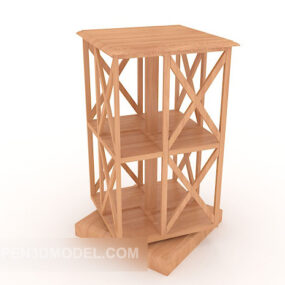 Klein massief houten opbergrek 3D-model