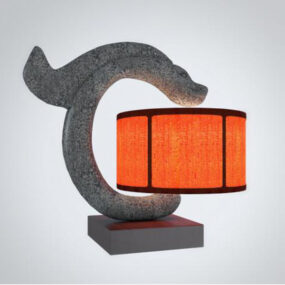 Snake Carving Shaped Table Lamp 3d model