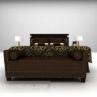 Комбинированный диван-кровать с коричневым узором