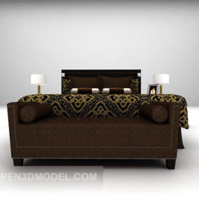 Sofa Bed Combination Brown Pattern 3d model