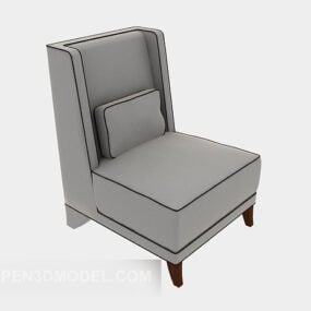 Grey Fabric Sofa Chair 3d model