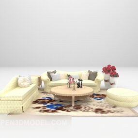 Sofa duża, kompletna Model 3D
