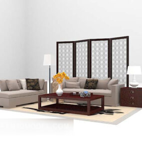 Sofa With Screen Combination 3d model