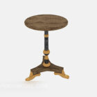 Vintage okrągły stolik z litego drewna