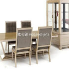 Chaise de table en bois massif avec armoire