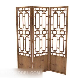 Solid Wood Chinese Style Screen 3d model
