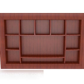 Solid Wood Tv Background Wall 3d model