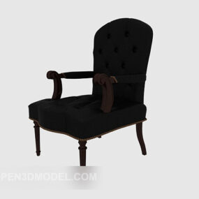 Solid Wood Armrest Home Chair 3d model