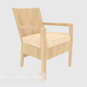 Masif Ahşap Arka Ev Sandalyesi 3d modeli