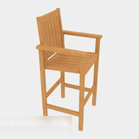 Solid Wood Bar Chair 3d model
