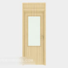 Solid wood bathroom door 3d model