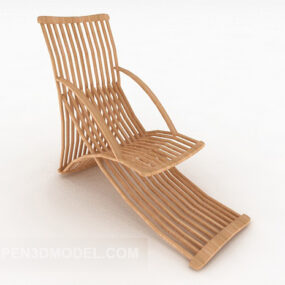实木沙滩躺椅3d模型