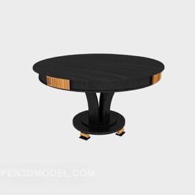 Solid Wood Black Coffee Table 3d model