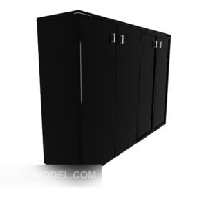 Mueble de recibidor negro de madera maciza modelo 3d