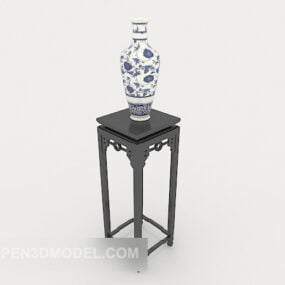 Solid Wood Vase Rack 3d model