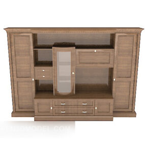 Solid Wood Bookcases, Display Cabinets 3d model