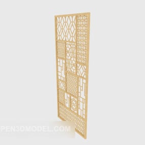 Solid Wood Carving Panel 3d model