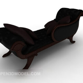 Massief houten loungestoel 3D-model
