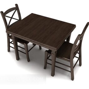 Solid Wood Children’s Table And Chair 3d model