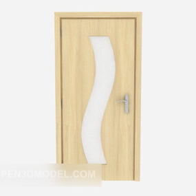 Mô hình 3d nội thất cửa thông thường bằng gỗ nguyên khối
