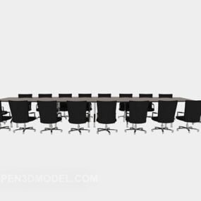Solid Wood Conference Table Chair 3d model