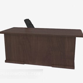 Solid Wood Desk 3d model