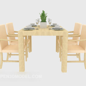 Dining Table Dining Chair Modern Style 3d model