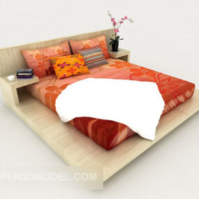 Solid Wood Family Bed 3d model