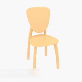 Mesa de jantar e cadeira familiar de madeira maciça Modelo 3D