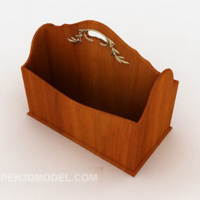 صندوق تخزين الملفات من الخشب الصلب نموذج ثلاثي الأبعاد