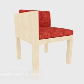 Solid Wood Garden Lounge Chair 3d model