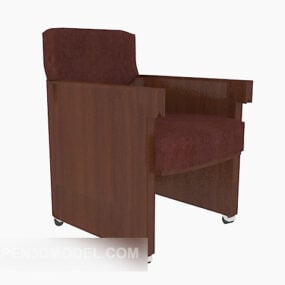 Solid Wood Guest Office Chair 3d model