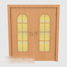 3D model dveří do haly z masivního dřeva