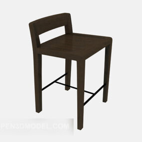 كرسي مرتفع من الخشب الصلب نموذج ثلاثي الأبعاد