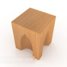 Solid wood home bench 3d model