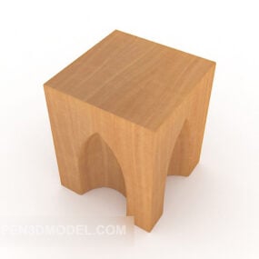 ספסל ביתי מעץ מלא דגם תלת מימד
