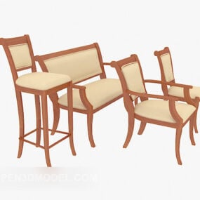 Solid Wood Home Chair Collection 3d model