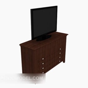 Solid Wood Home Hall Cabinet 3d model