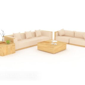 Solid Wood Home Sofa 3d-modell