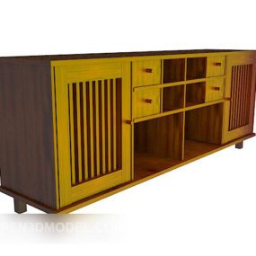 Gabinete de almacenamiento para el hogar de madera maciza modelo 3d