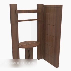 Solid Wood Home Washtable Design 3d model